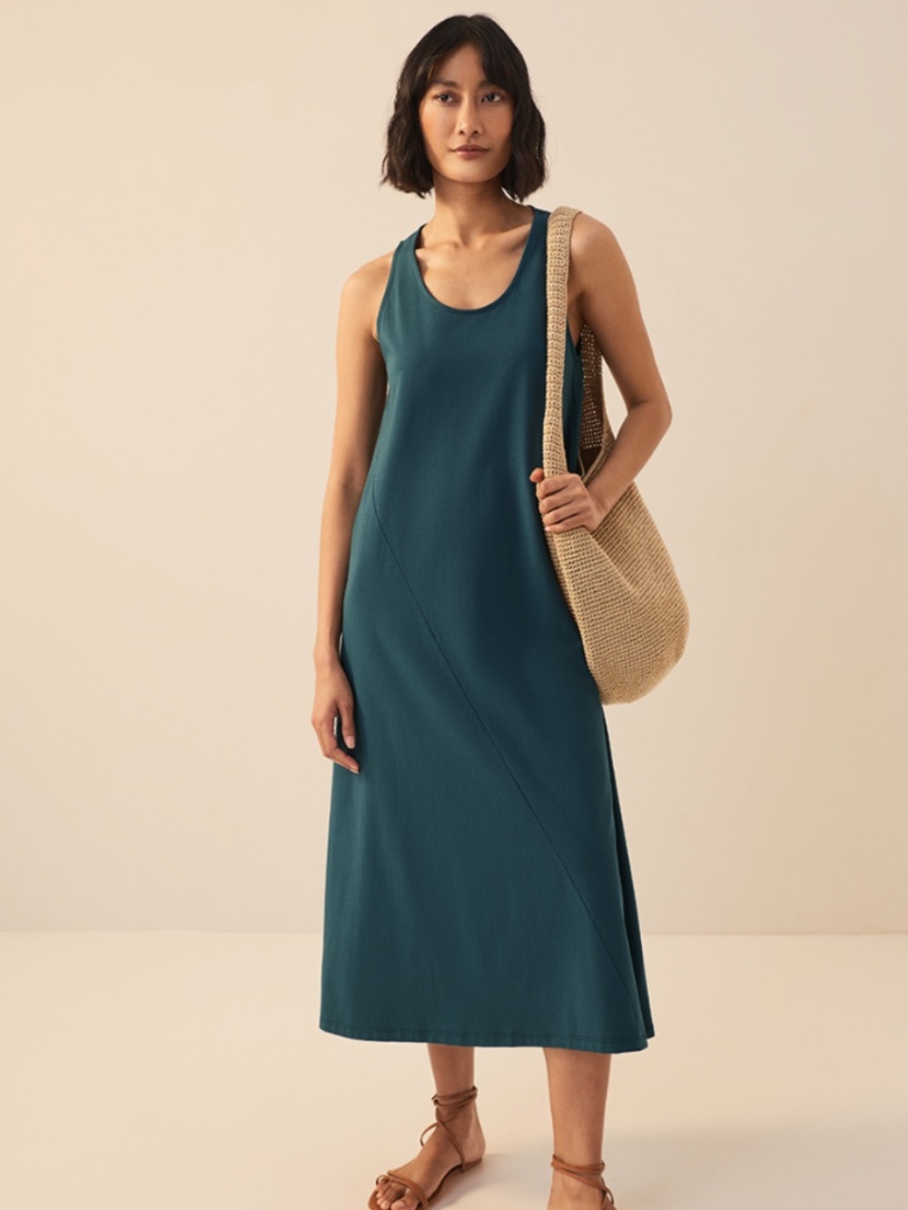 NEW! Pact Organic Fit & Flare Sleeveless Relaxed Tank Dress NWT!